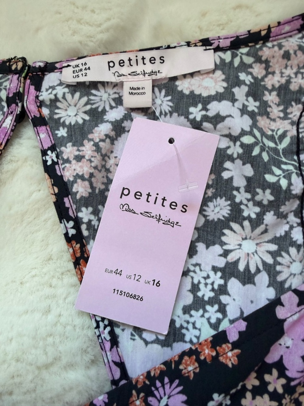 Romantic Miss Selfridge Black Floral Puff-Sleeve Ruffle Hem Cotton Midi Dres-12 - Picture 11 of 16